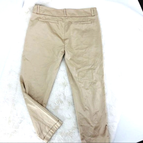 Bebe Women’s Size 8 Italian Fabric Capri Pants. Golden Tan Shimmery Texture EUC - Picture 9 of 10
